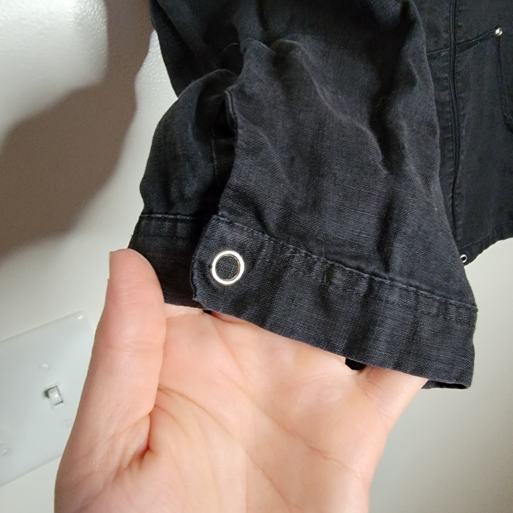 Grace Elements 100% Linen Jacket Black Lightweigh… - image 5